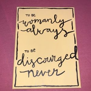 Chi Omega Sorority Canvas “To be womanly always. To be discouraged never”